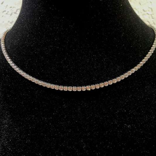 Micro Tennis Chain in 14k White Gold